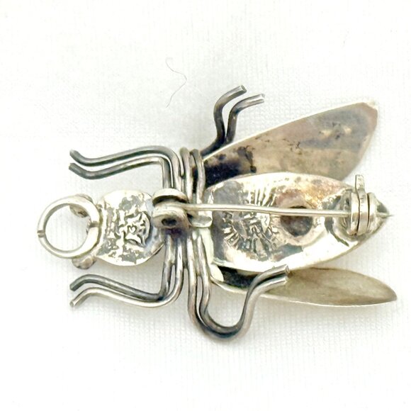Vintage Classic Sterling Silver Wasp/Flying Insect Brooch/Pin Signed Taxco 925 - Picture 8 of 10